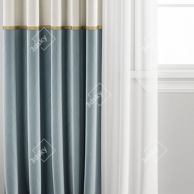 Polygonal Curtain 202 3D model image 3