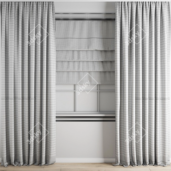 Polygonal Curtain 202 3D model image 5