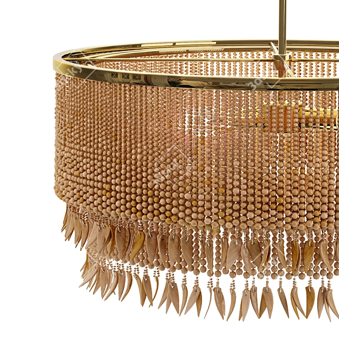 Coconut Bead Pendant Chandelier 3D model image 3