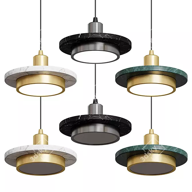 Nordic Marble Pendant Lamp - Modern Elegance 3D model image 2