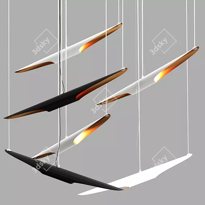 Sleek Coltrane Pendant Light 3D model image 1