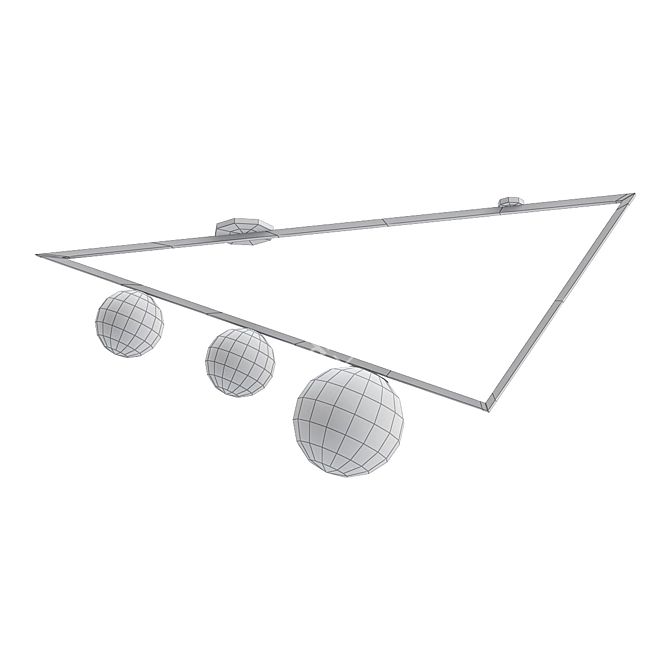 Modern Triangle 3-Lamp 3D model image 2