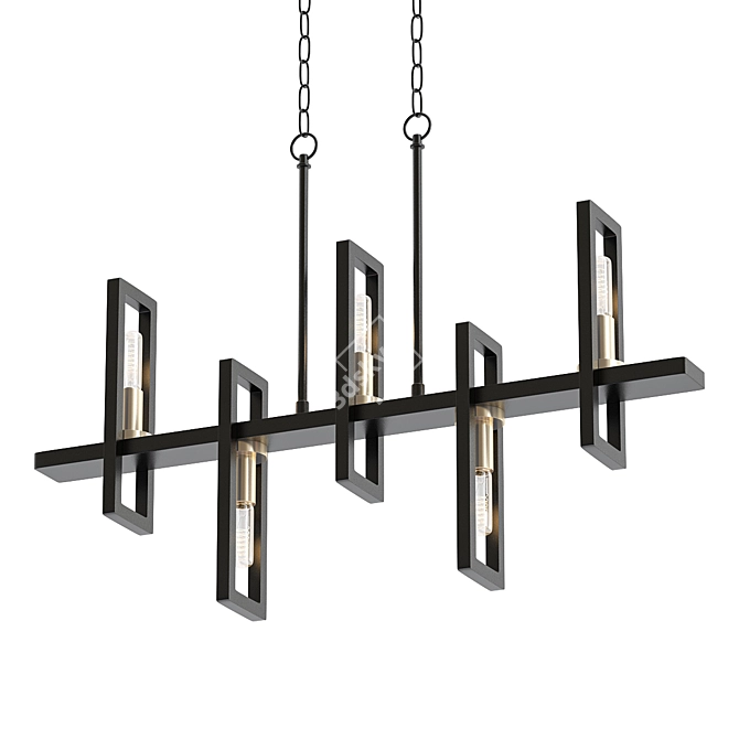 Modern Beam Chandelier: Sleek & Stylish 3D model image 1