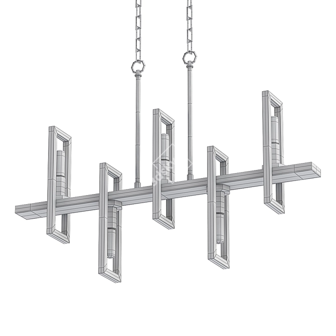 Modern Beam Chandelier: Sleek & Stylish 3D model image 2