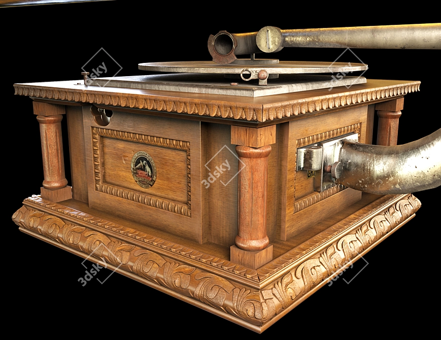 Vintage Gramophone: His Master's Voice 3D model image 4