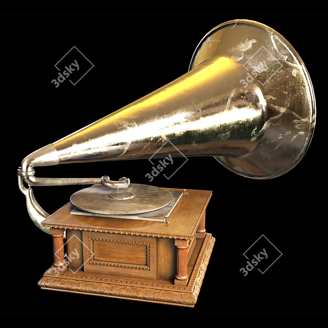 Vintage Gramophone: His Master's Voice 3D model image 6