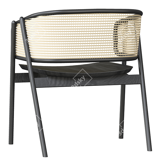 Elegant Cane Armchair - 2015 3D model image 4