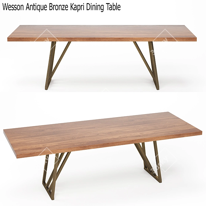 Wesson Antique Bronze Dining Set 3D model image 4