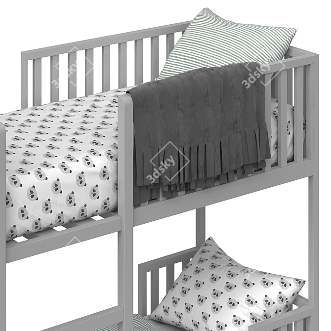 Stylish Benliche Bunk Bed | Space-Saving Design 3D model image 2