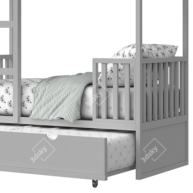 Stylish Benliche Bunk Bed | Space-Saving Design 3D model image 3