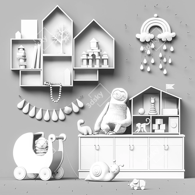 Kids Toy and Furniture Bundle 3D model image 5