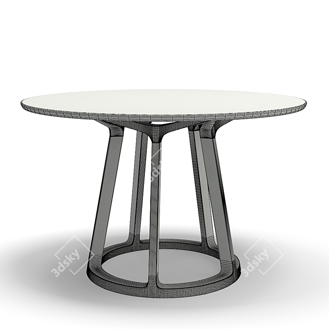 Artisan Round Wood Dining Table 3D model image 2