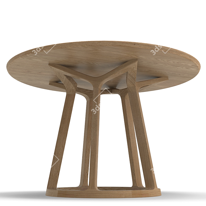 Artisan Round Wood Dining Table 3D model image 3