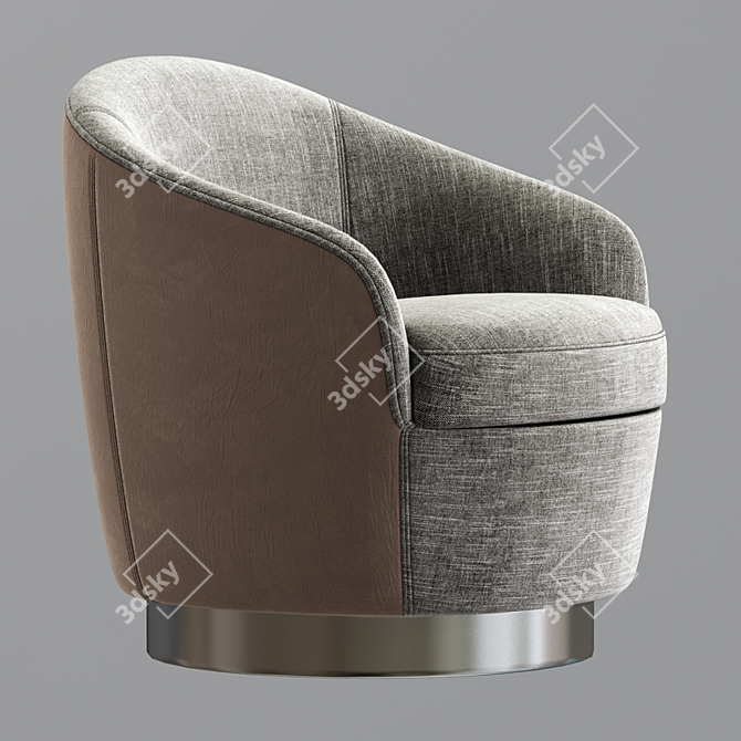 Claudia Swivel Armchair: Petite and Versatile 3D model image 2