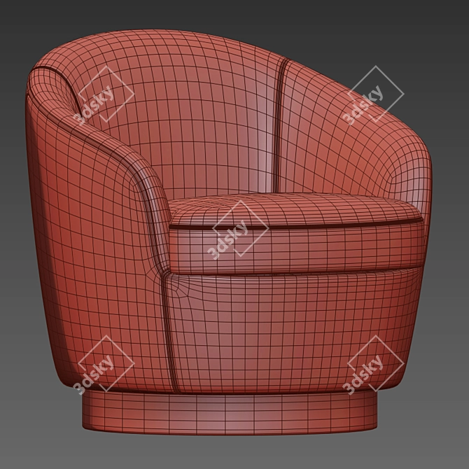 Claudia Swivel Armchair: Petite and Versatile 3D model image 4