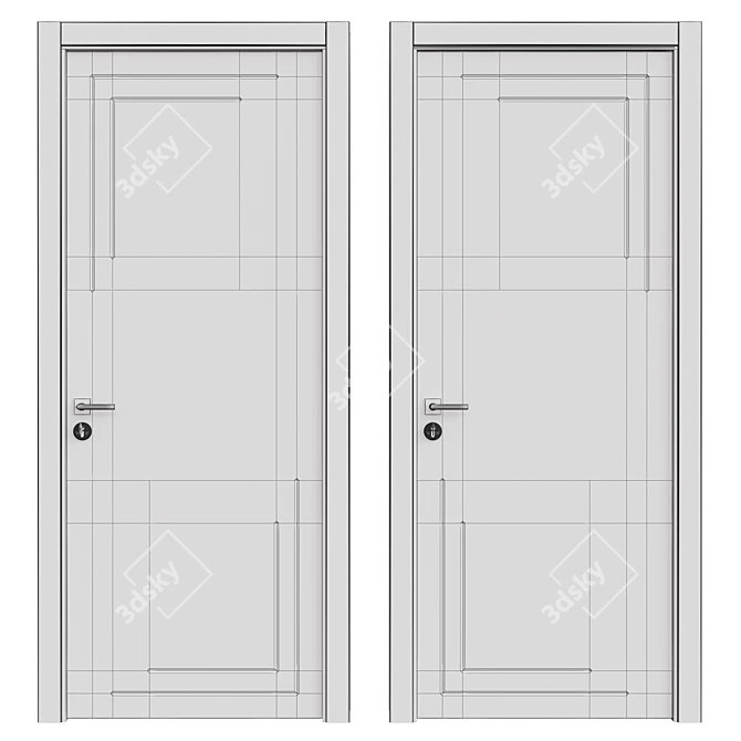 Sleek Interior Door - 3D Model 3D model image 2