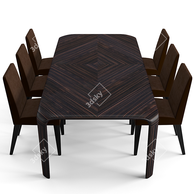 Fendi Casa Luxury Dining Set 3D model image 2