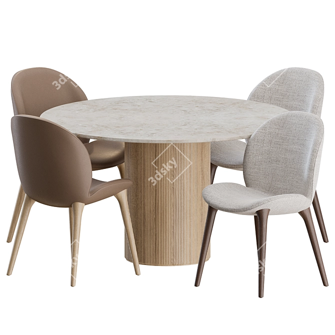 Modern Lodge Dining Set 3D model image 1