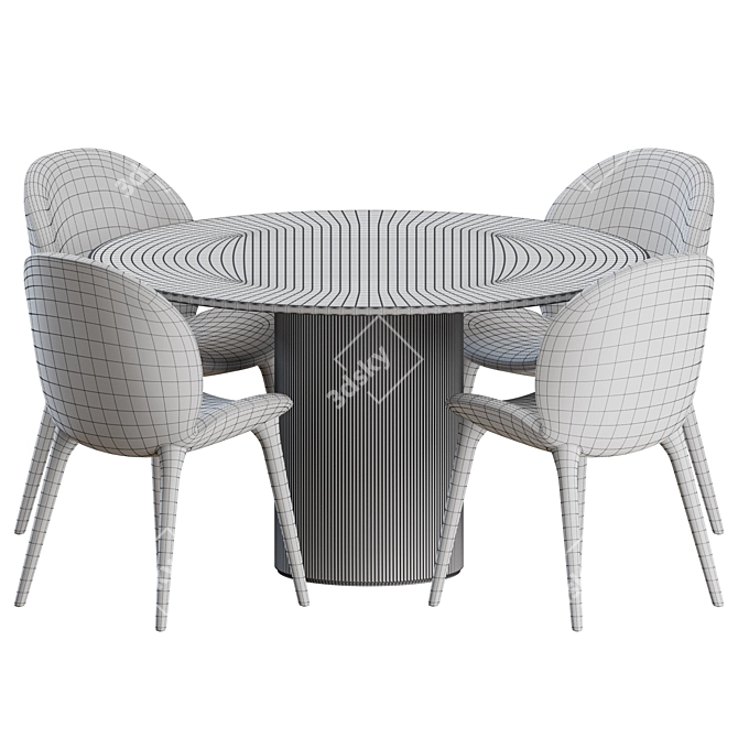 Modern Lodge Dining Set 3D model image 3