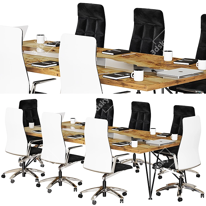 Sleek Lifewood Conference Table 3D model image 1