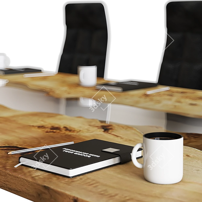 Sleek Lifewood Conference Table 3D model image 5