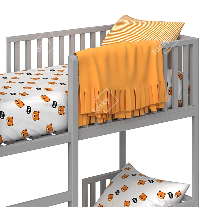 Benliche Bunk Bed: Stylish and Space-Saving Design 3D model image 2