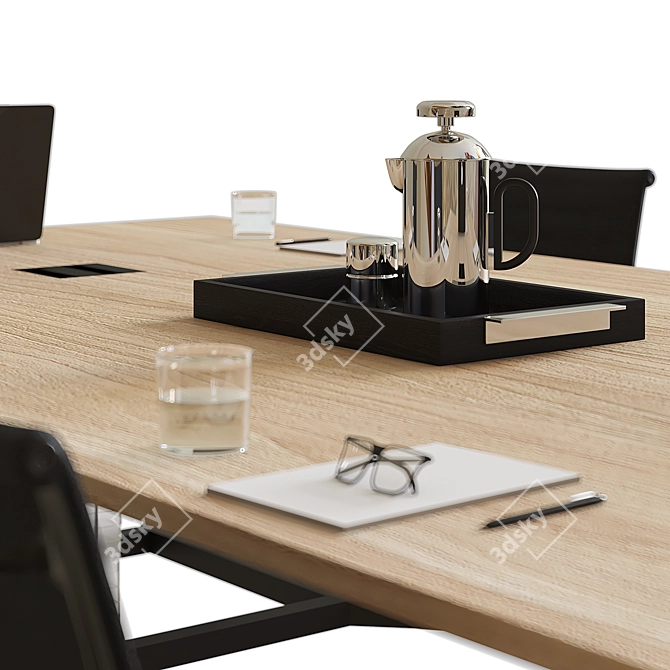 Sleek Modern Conference Table 3D model image 2