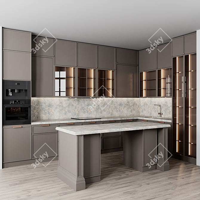 Modern Kitchen 3D Model 3D model image 1