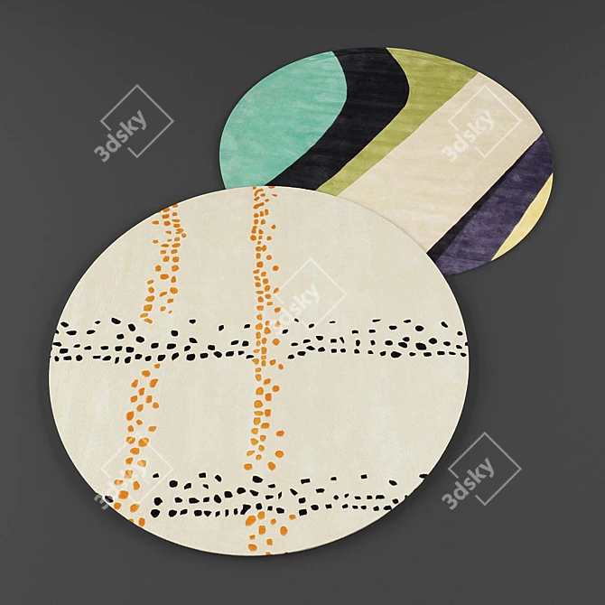 Title: Modern Round Rugs Collection 3D model image 2