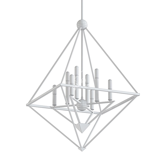 Luxurious Louvre Foyer Pendant 3D model image 2