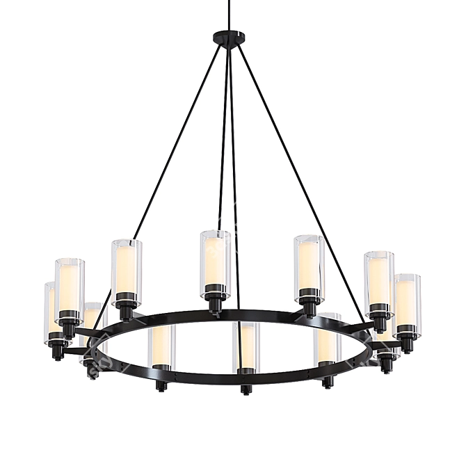 Circolo 2014 Wagon Wheel Chandelier 3D model image 1