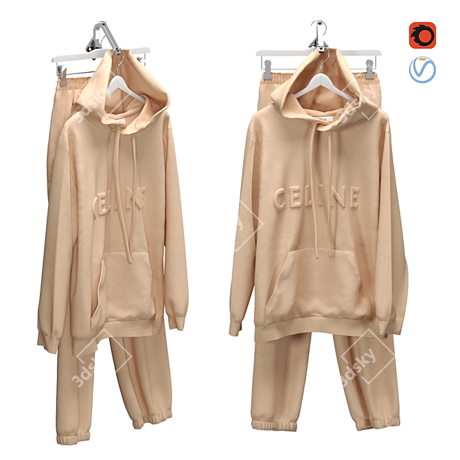 Modern Athletic Tracksuit on Hanger 3D model image 1