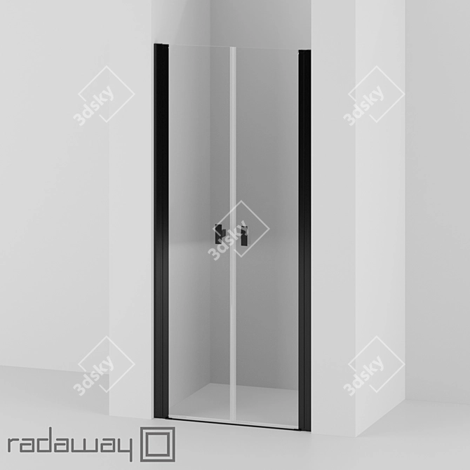 Radaway Nes 8 Black DWD I Shower Enclosure 3D model image 1