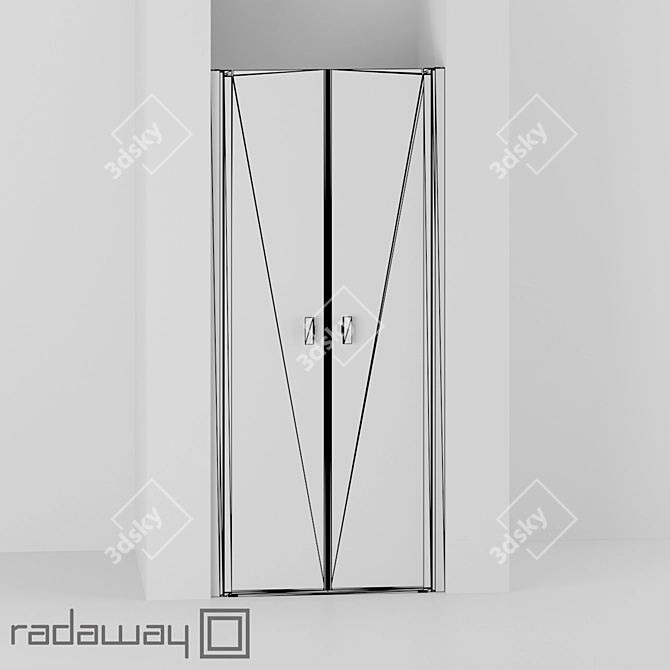 Radaway Nes 8 Black DWD I Shower Enclosure 3D model image 3