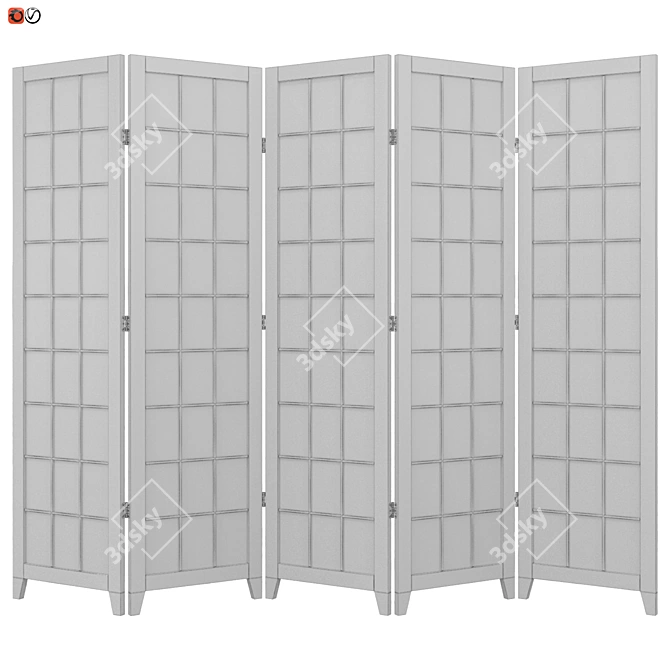 Chinese Sakura Screen: 5-Section, 180cm 3D model image 2