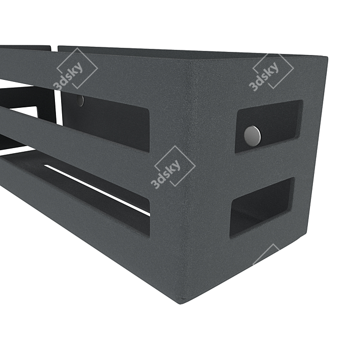 Sleek Metal Shower Shelf: Modern and Spacious 3D model image 9
