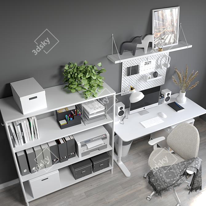 IKEA Office Essentials Set 3D model image 2