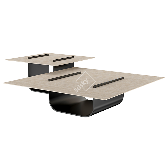Elegant Fasano Side & Coffee Tables 3D model image 3