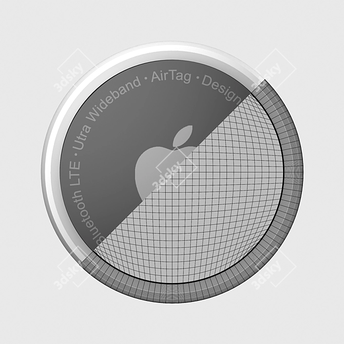 Sleek Apple AirTag: Detailed 3D Model 3D model image 3