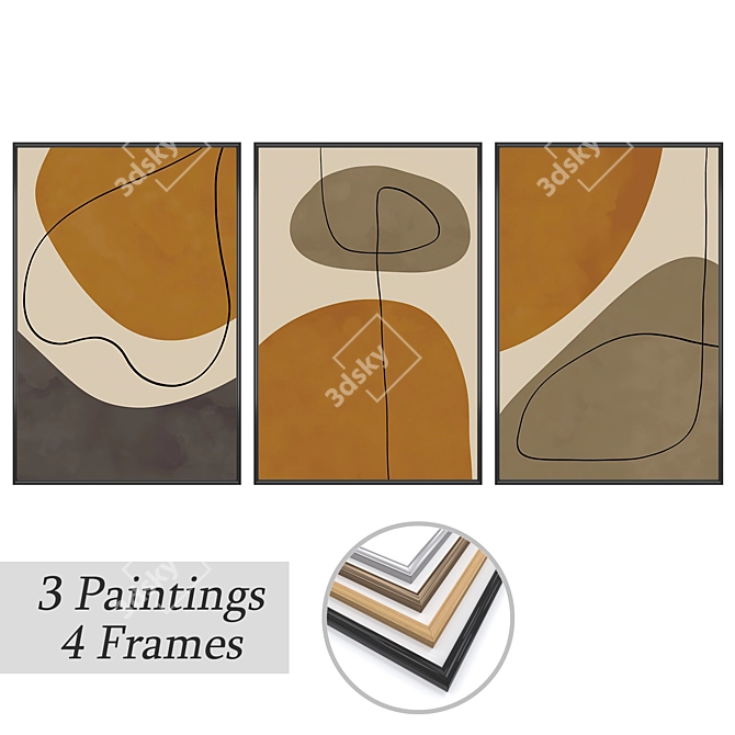 Artistic Wall Decor Set 3D model image 1