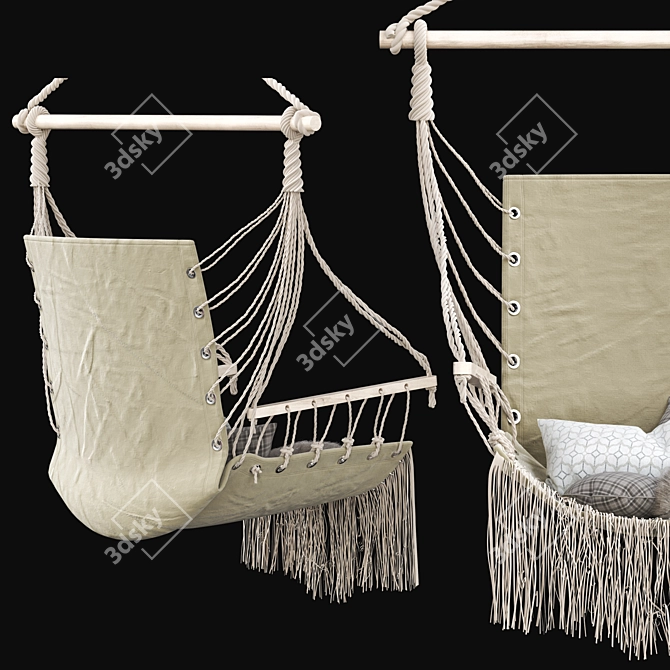 CasaPro Fringed Hanging Armchair 3D model image 3