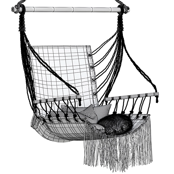 CasaPro Fringed Hanging Armchair 3D model image 6