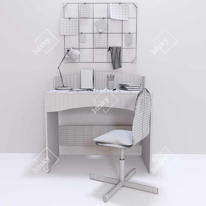 SMÅGÖRA SMOGÖRA Writing Desk - Modern White Desk for Creative Workspace 3D model image 4