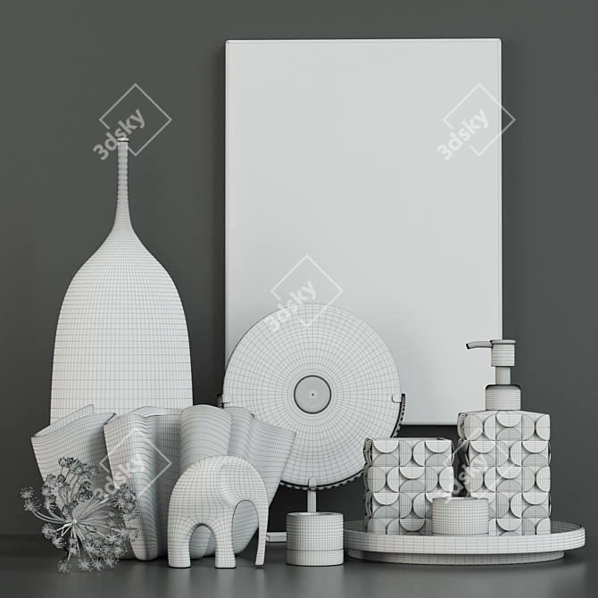 Title: Chic Bath & Home Decor Set 3D model image 13