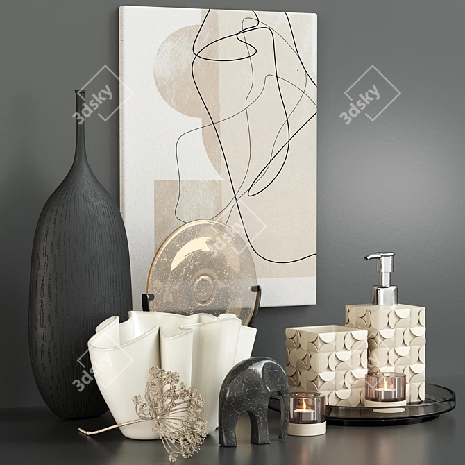 Title: Chic Bath & Home Decor Set 3D model image 18