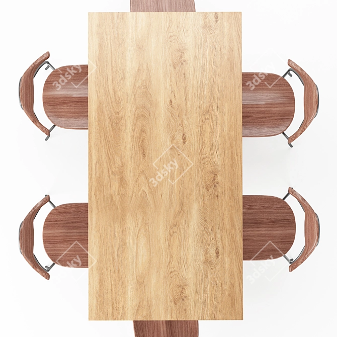 Modern Dining Table Set 3D model image 2