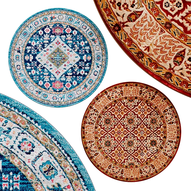 Stylish Circle Rugs | No. 190 3D model image 1