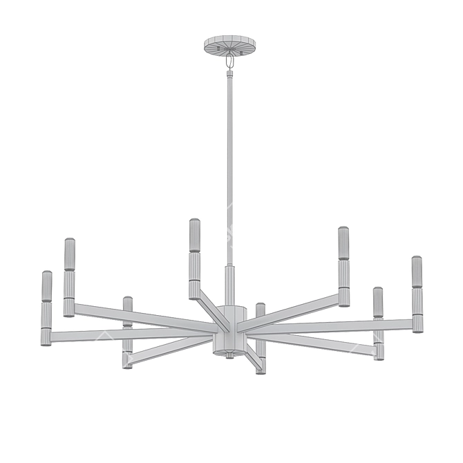 Elegant Erzo 8-Light Chandelier 3D model image 2