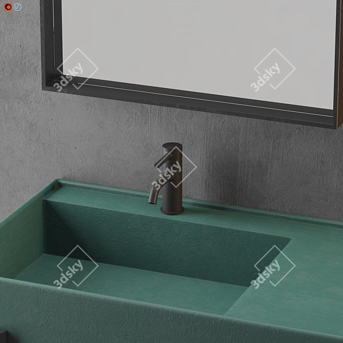 Modern Gray Bathroom Set 3D model image 5
