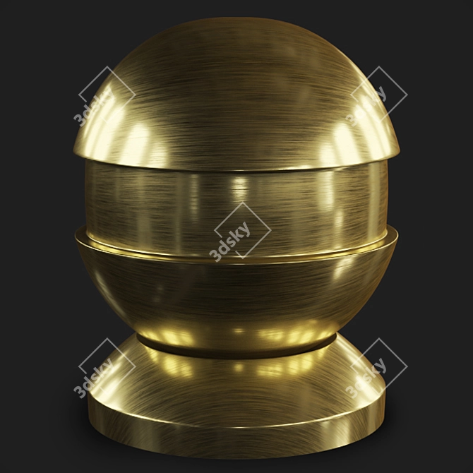 Sleek Brass Satin Brushed 3D model image 1